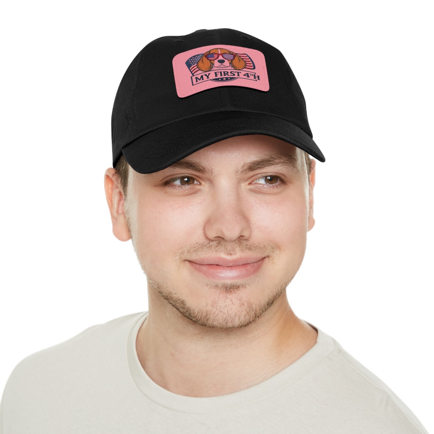 4th of July Dad Hat with Leather Patch (Rectangle)