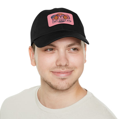 4th of July Dad Hat with Leather Patch (Rectangle)