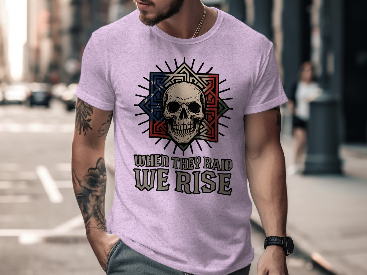 When They Raid We Rise Skull Graphic T-Shirt