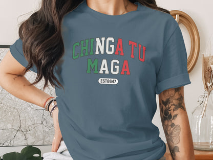 Bold Colorful Text Graphic Design Casual T-shirt