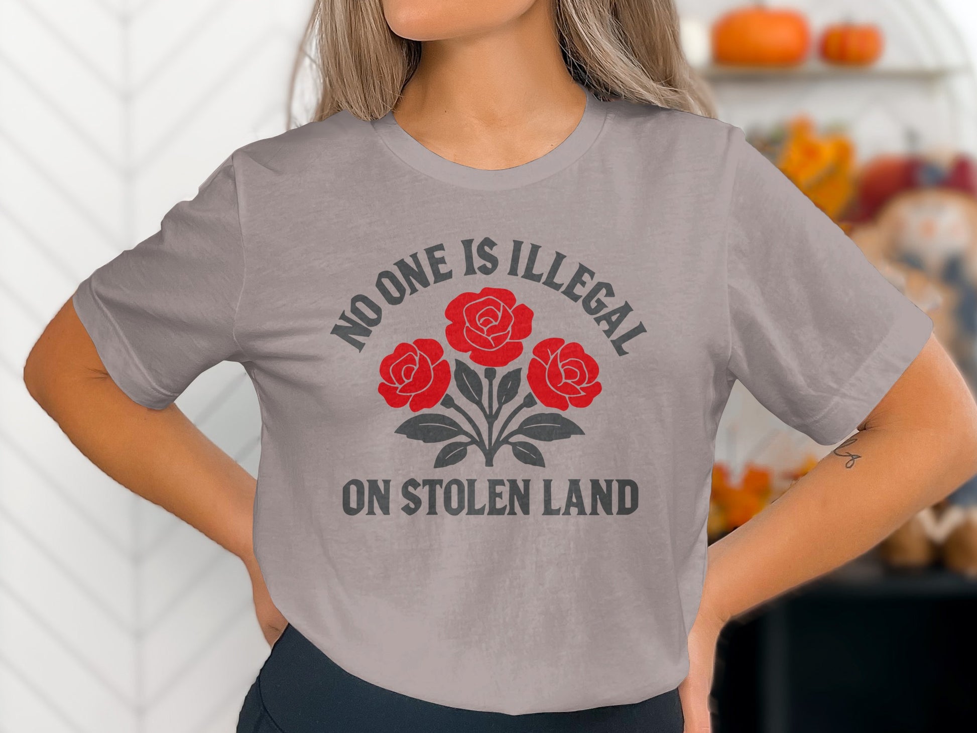 No One Is Illegal on Stolen Land T-Shirt