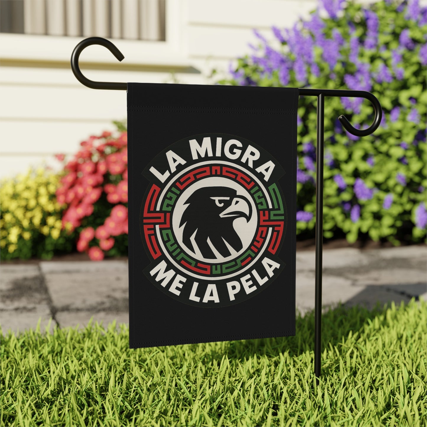 La Migra Me La Pela Garden Flag Home Decor Item