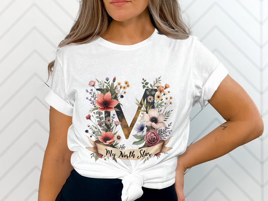V Floral My North Star Design T-Shirt product