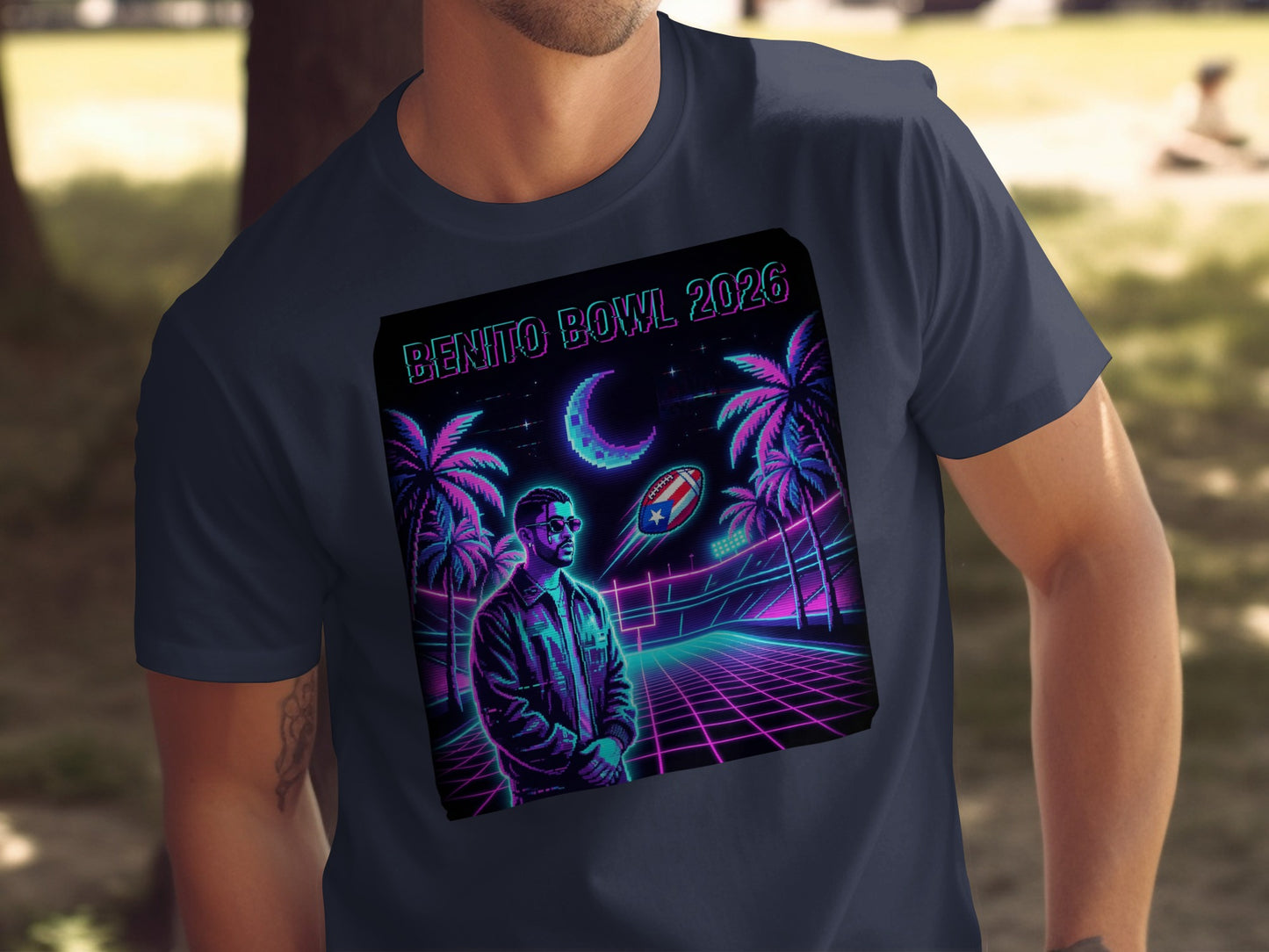 Retro Futuristic Theme Benito Bowl 2026 T-shirt