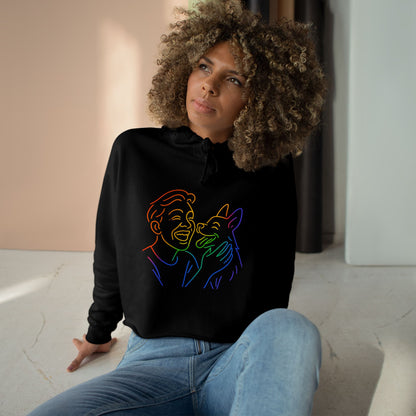 Rainbow Dog Love Crop Hoodie - Perfect Gift for Pet Lovers