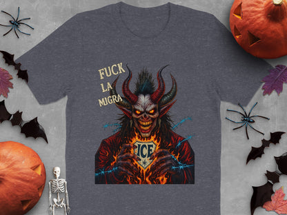 Scary Demon Skeleton Themed Graphic T-shirt product