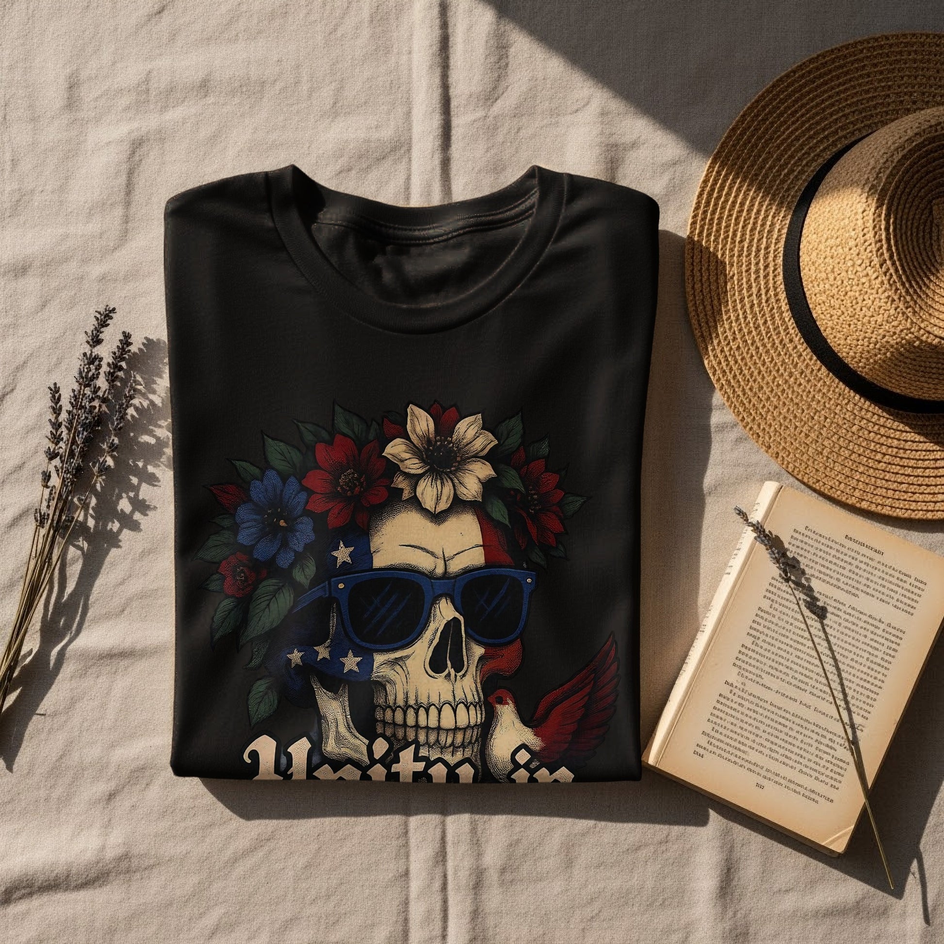 Vintage Skull with Sunglasses Graphic T-Shirt product