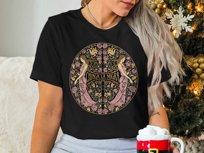 Chinga La Migra Black Graphic Design T-Shirt