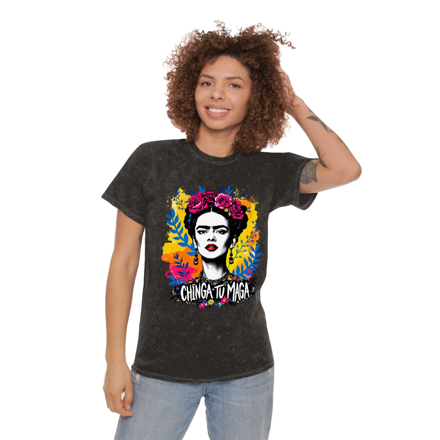Frida Kahlo Against vintage Tee — USA Made Mineral Wash Graphic T-Shirt