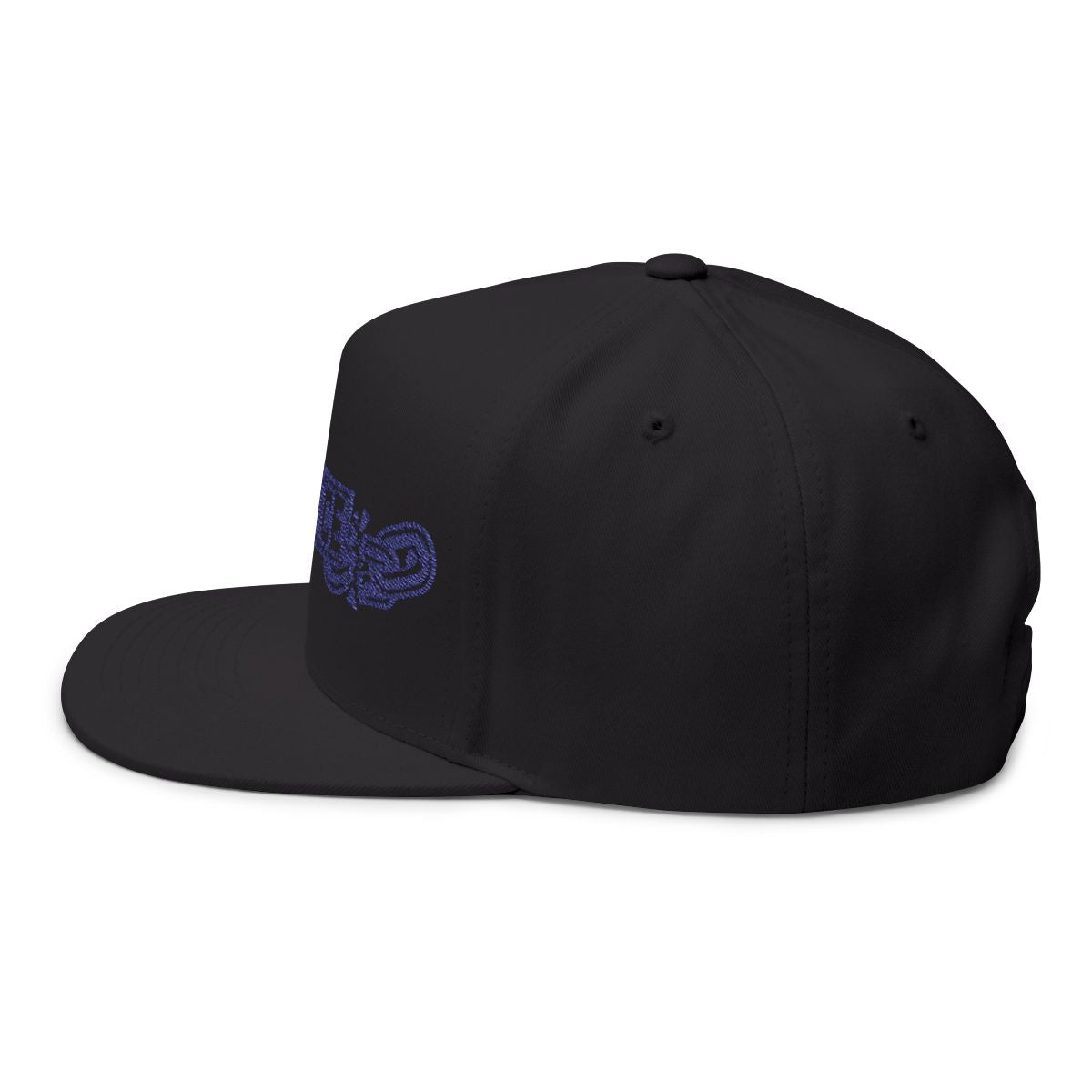 Black Cap with Blue Embroidery Design Hat
