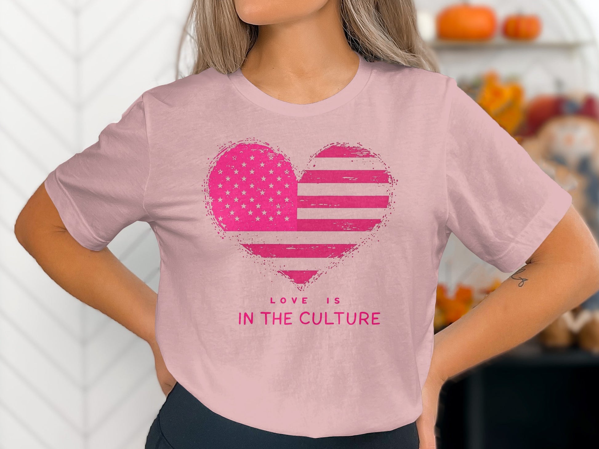 Love Is In The Culture Heart and Stripes T-Shirt