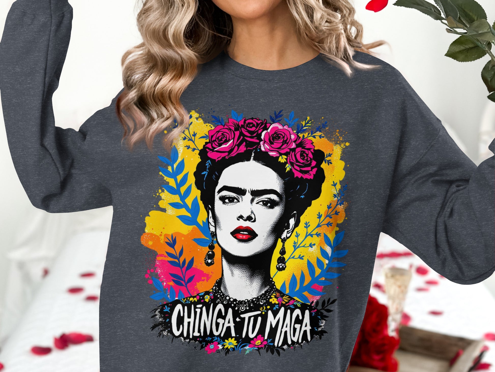 Frida Kahlo Graphic with Florals Sweatshirt product type