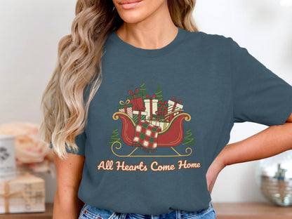 All Hearts Come Home Design Shirt Retro Holiday