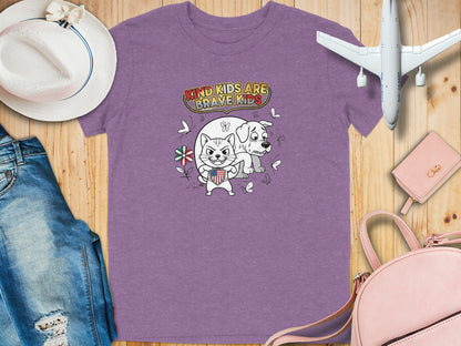 Kind Kids Are Brave Kids graphic tee shirt