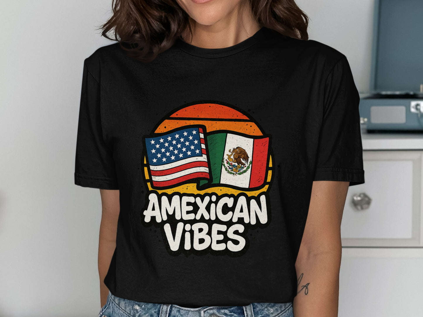 Amexican Vibes Patriotic Flags Casual T-shirt product type