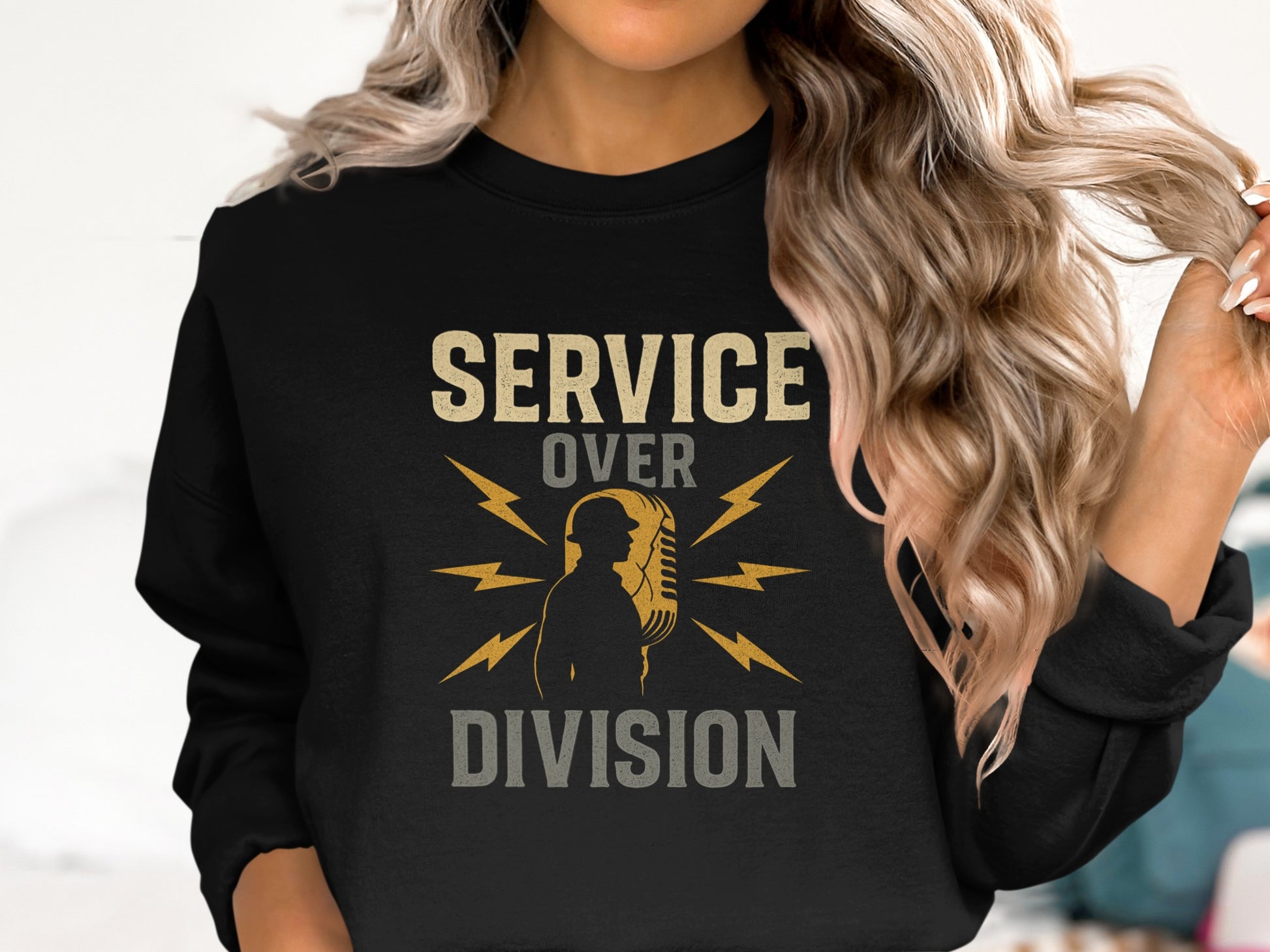 Service Over Division Text Crewneck Sweatshirt product type