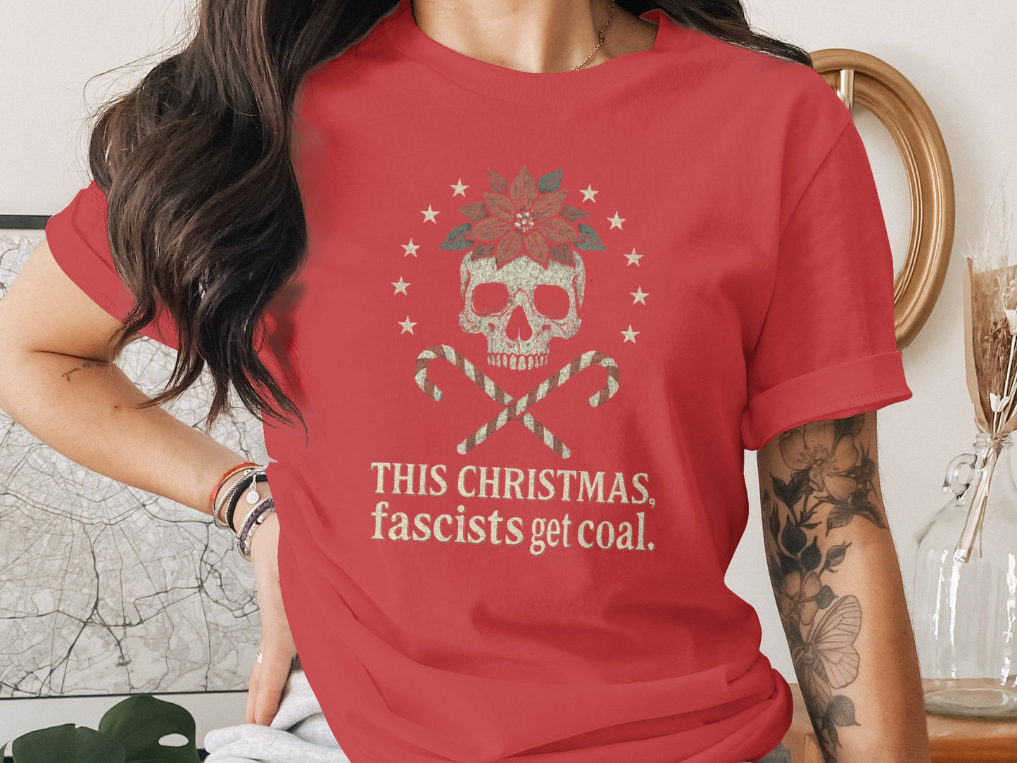 This Christmas Fascists Get Coal Skull Shirt