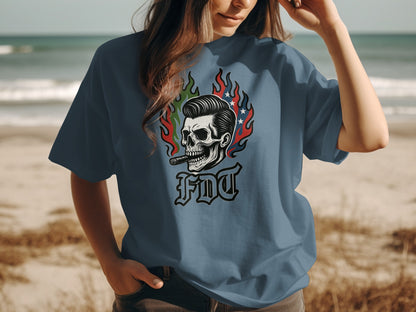 Skull with Flames FDT Graphic Design Shirt product