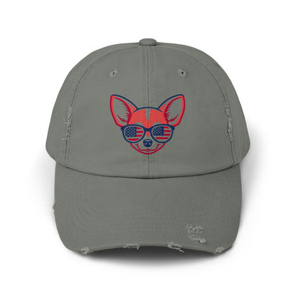 Patriotic Dog Graphic Distressed Baseball Cap product
