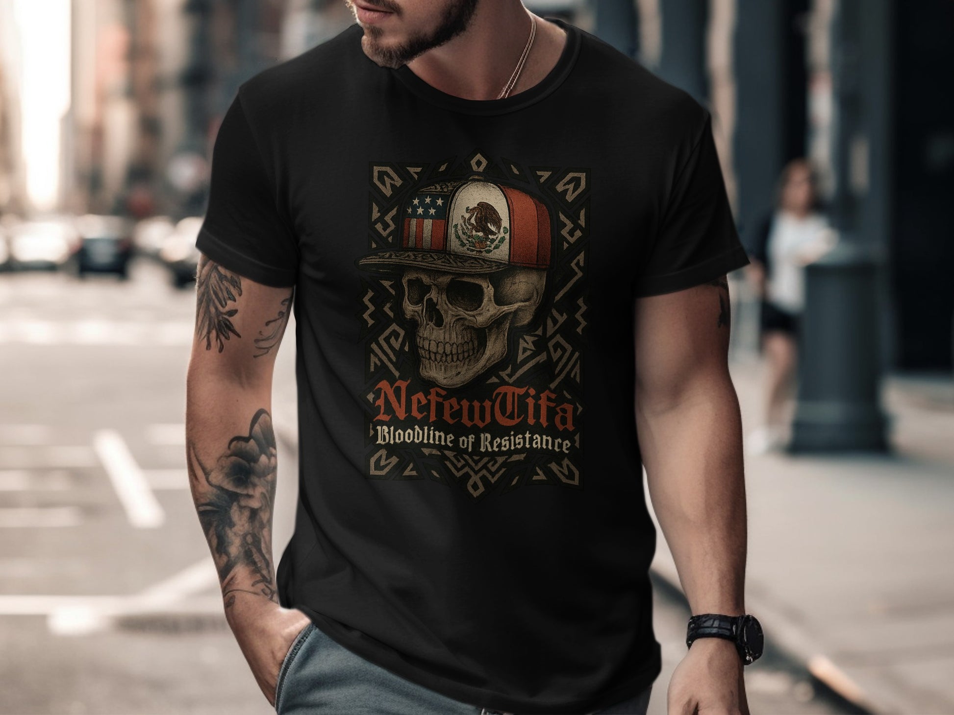 Bloodline y Resistencia Skull Graphic Tee