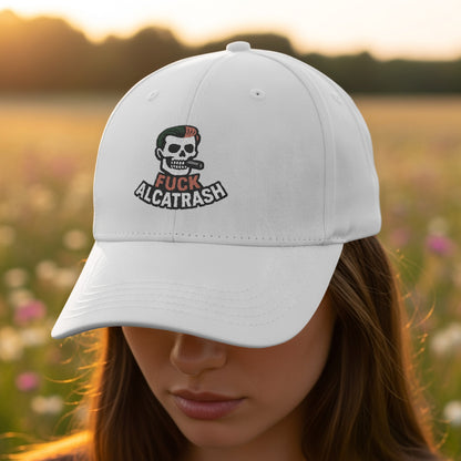 Fuck Alcatrash Embroidered White Baseball Cap product