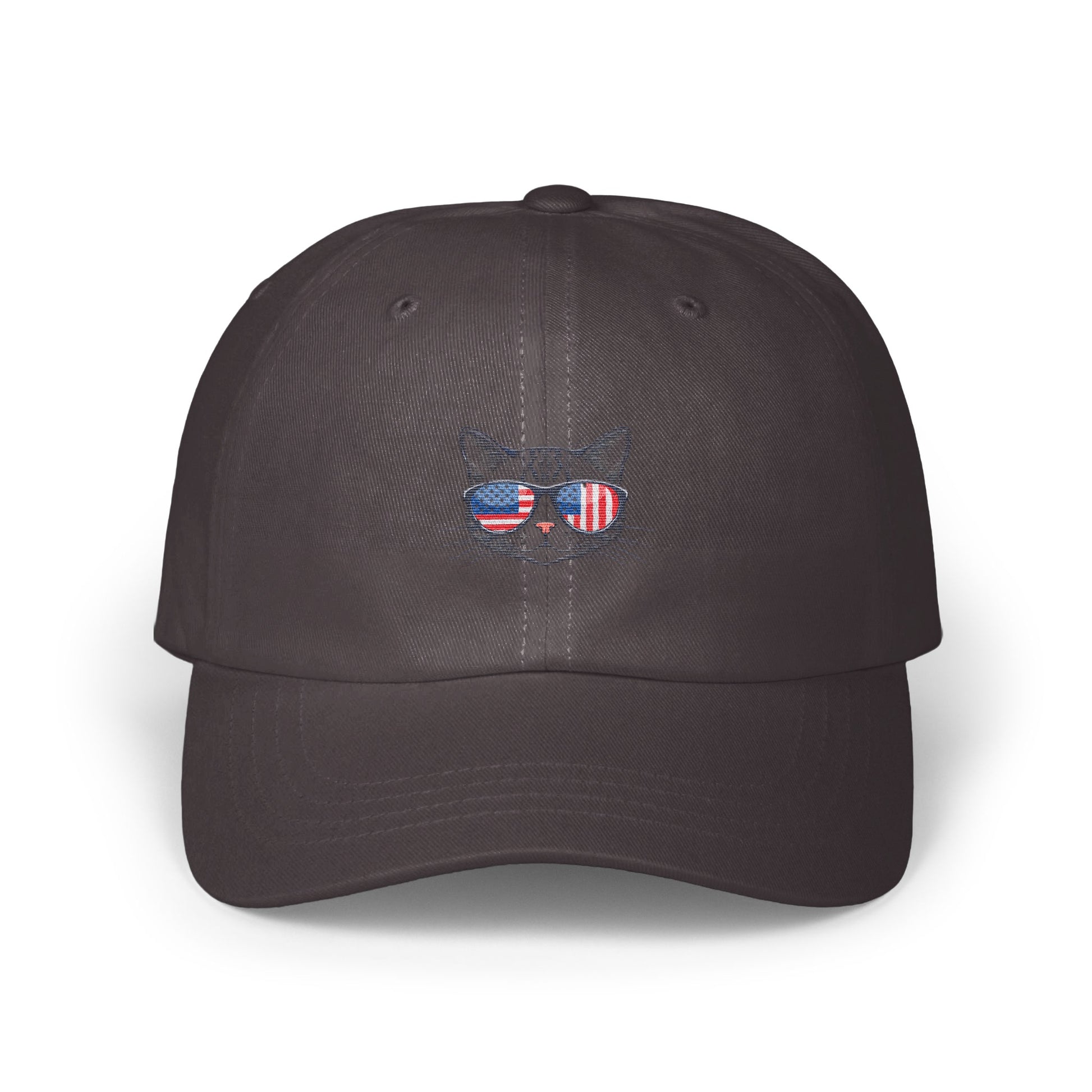 Stylish Embroidered Cat Face With Sunglasses Baseball Cap