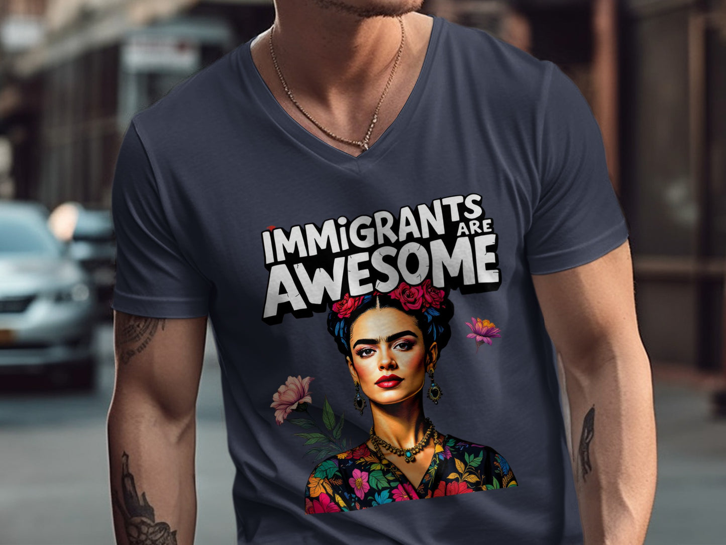 Immigrants Are Awesome V-neck T-shirt