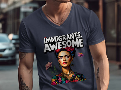 Immigrants Are Awesome V-neck T-shirt