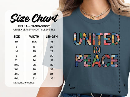 United in Peace Text Graphic Short Sleeve Tee