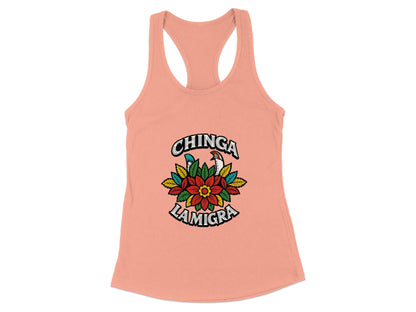 Chinga La Migra Floral Design Tank Top product