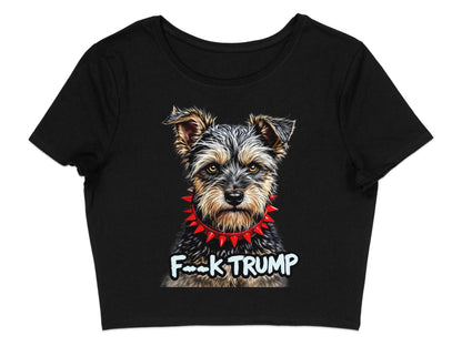 F--k Trump Dog Wearing Spike Collar Black T-shirt product