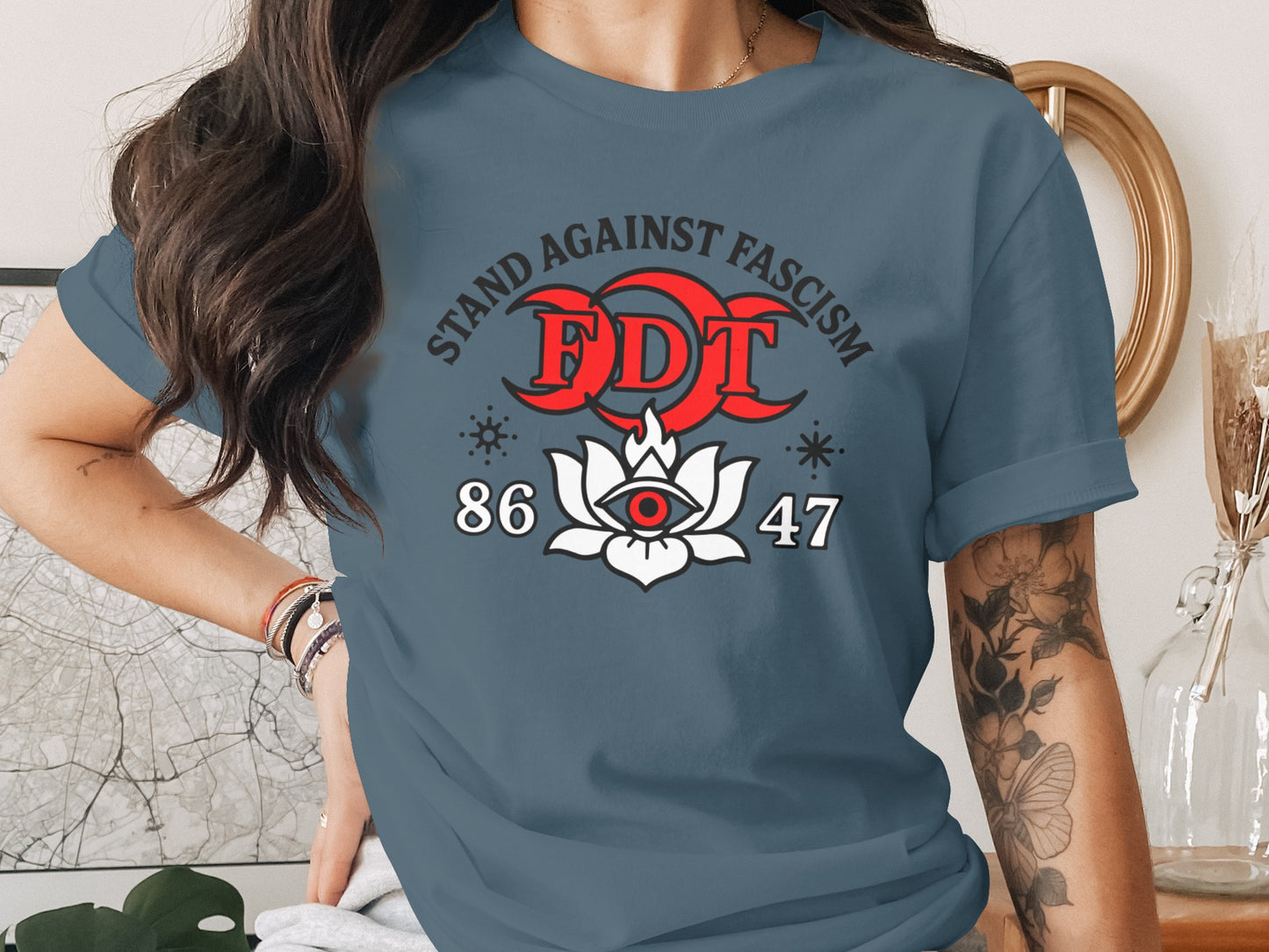 Stand Against Fascism FDT 86 47 Graphic T-shirt