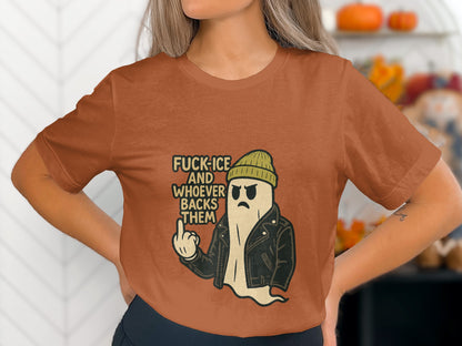 Ghost Wearing Beanie Funny Halloween T-Shirt product type