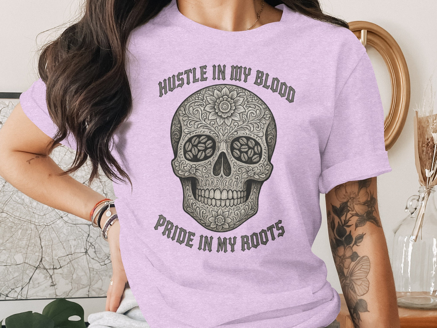 Hustle in My Blood Pride in My Roots T-shirt