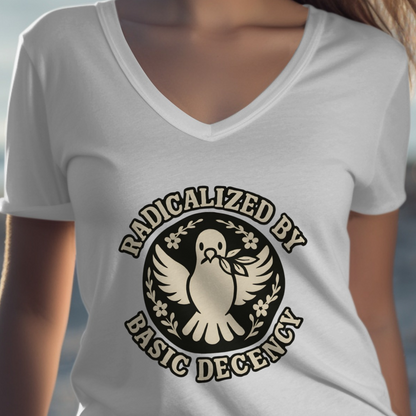 Radicalized By Basic Decency V-neck shirt product