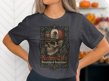 NefewTifa Bloodline of Resistance Skull Graphic Shirt