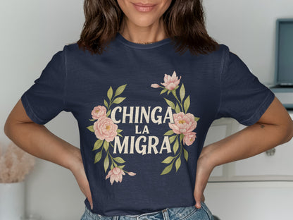 Chinga La Migra Floral Graphic T-shirt product type