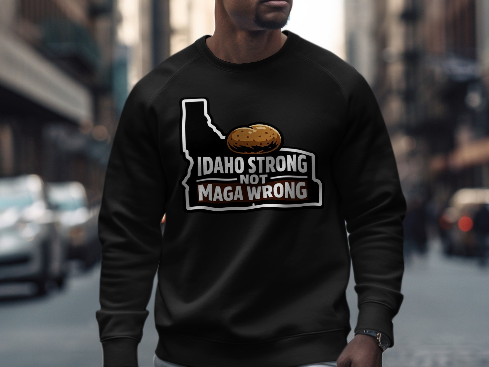Idaho Strong Not Maga Wrong Sweatshirt