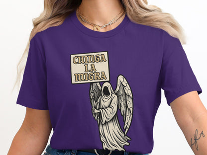 Chinga La Migra Text Art Design Printed T-shirt product