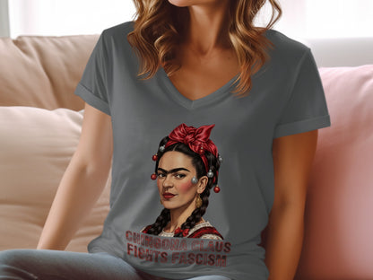 Chingona Claus Fights Fascism Graphic Tee