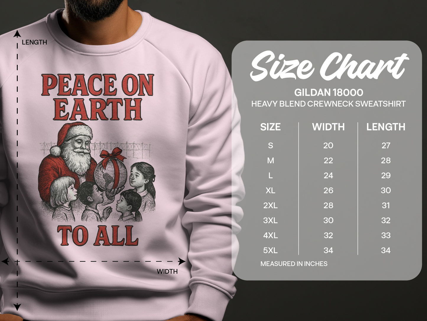 Peace on Earth to All Santa Claus Christmas Sweatshirt