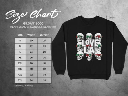 LOVE LA Skull Design Crewneck Sweatshirt product