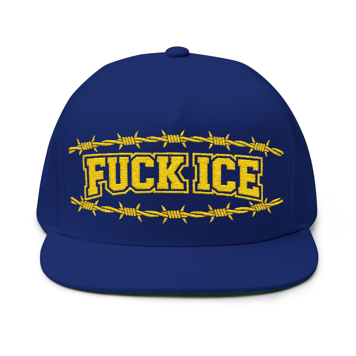 Bold Anti-ICE Statement Embroidered Snapback Hat