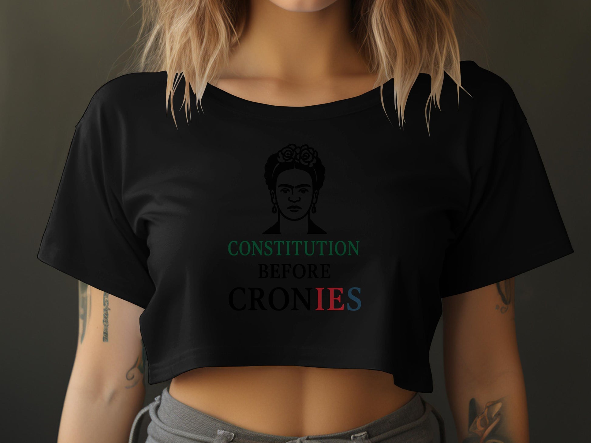 Constitution Before Cronies Graphic Cropped Shirt Product