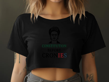 Constitution Before Cronies Graphic Cropped Shirt Product