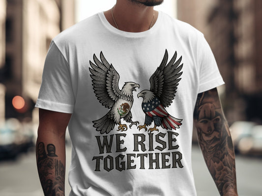Patriotic Eagles We Rise Together Graphic Shirt