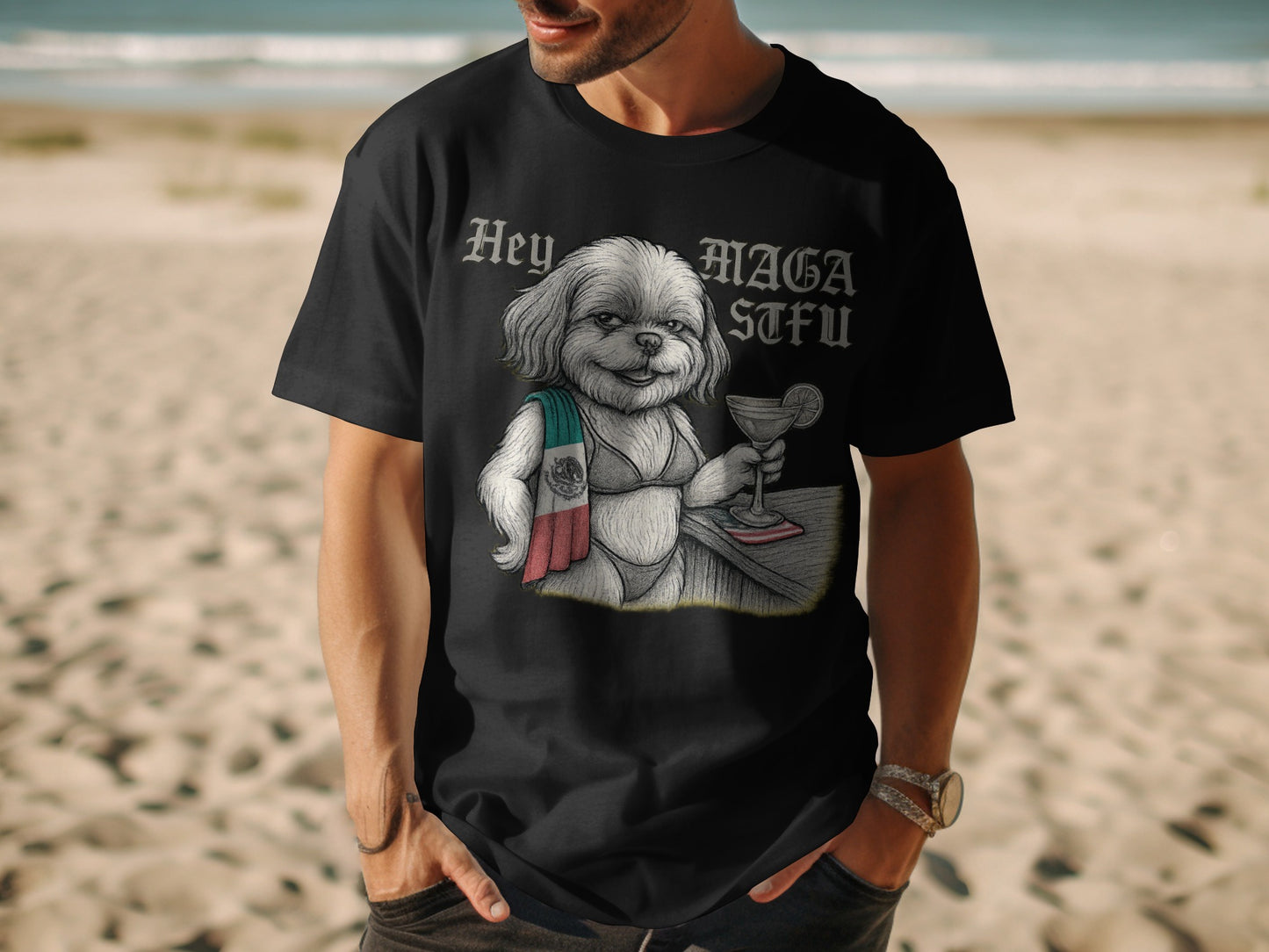 Hey MAGA Sifu Dog Drinking Graphic T-shirt product