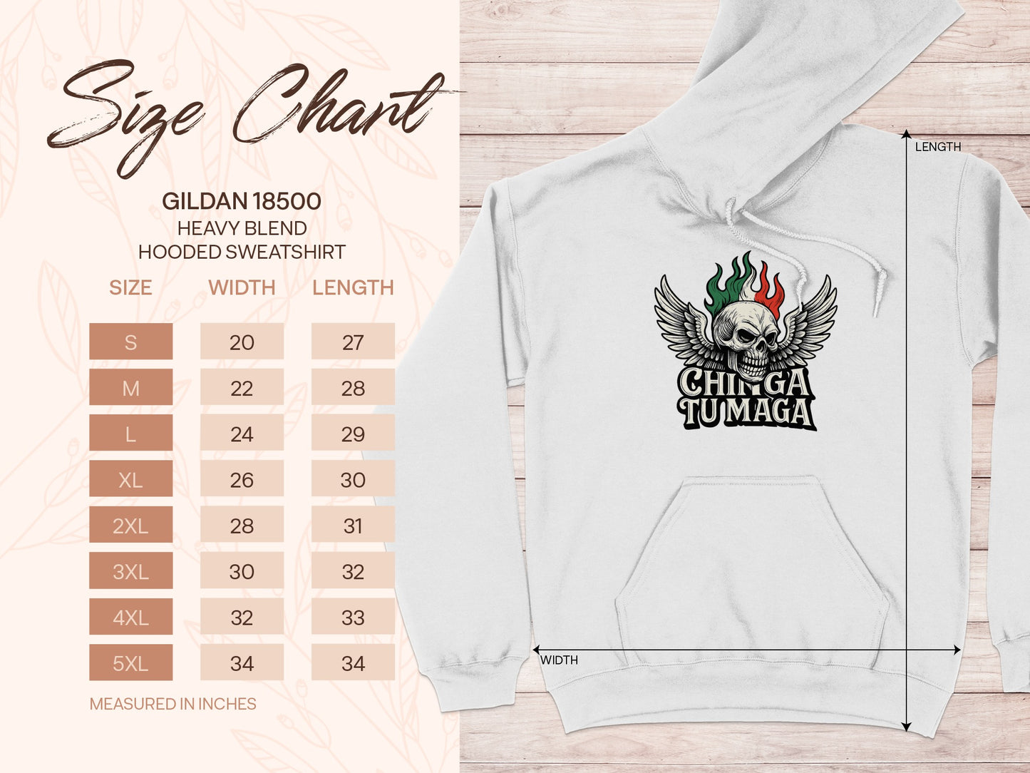 Chinga Tumaga Skull Wings Graphic Hooded Sweatshirt product