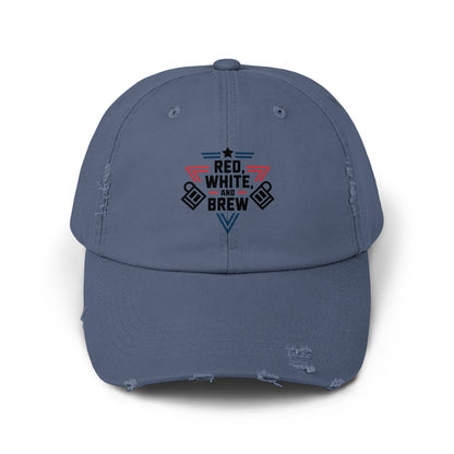 Red White and Brew Distressed Dad Hat product