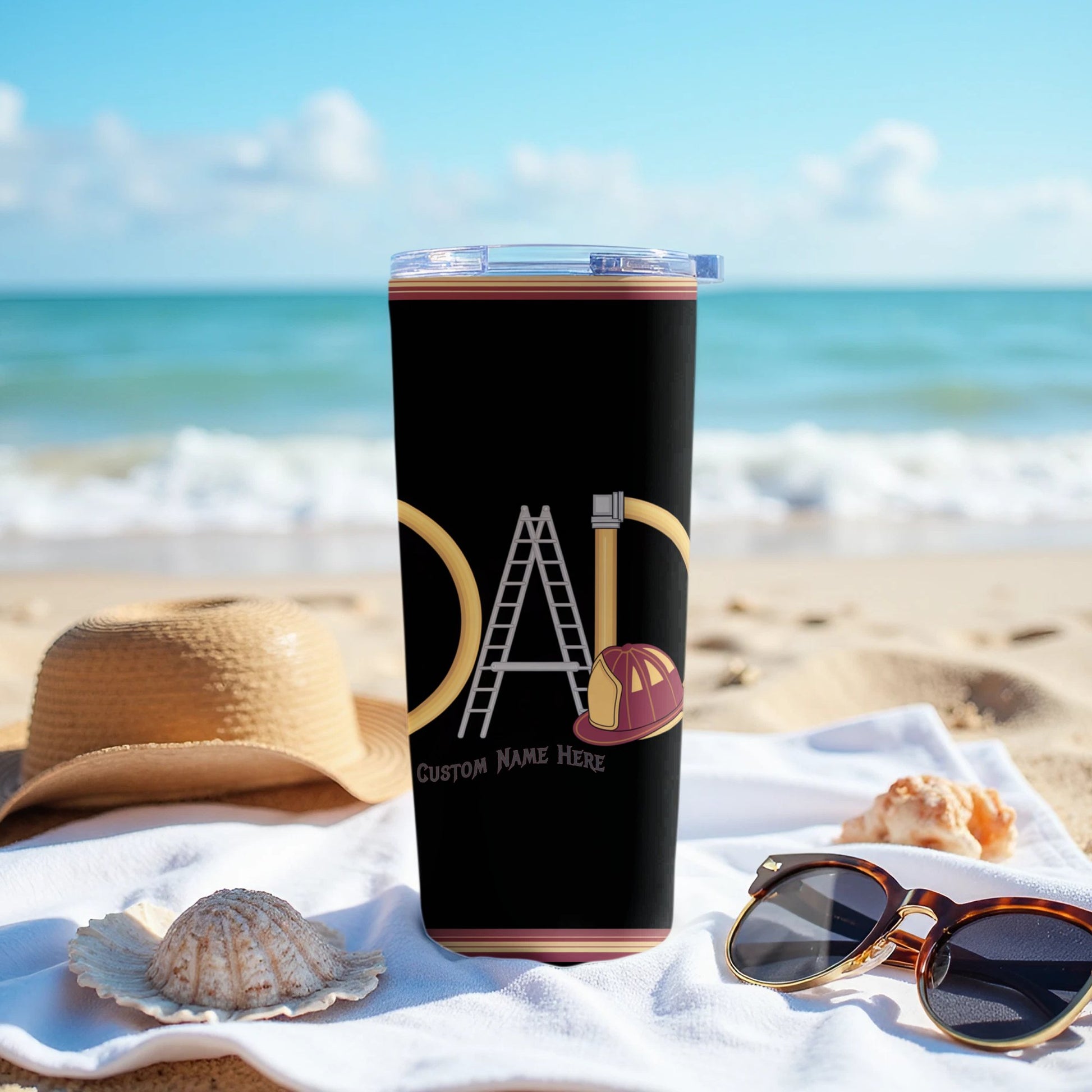 Personalized Beach Scene Tumbler for Summer Fun product